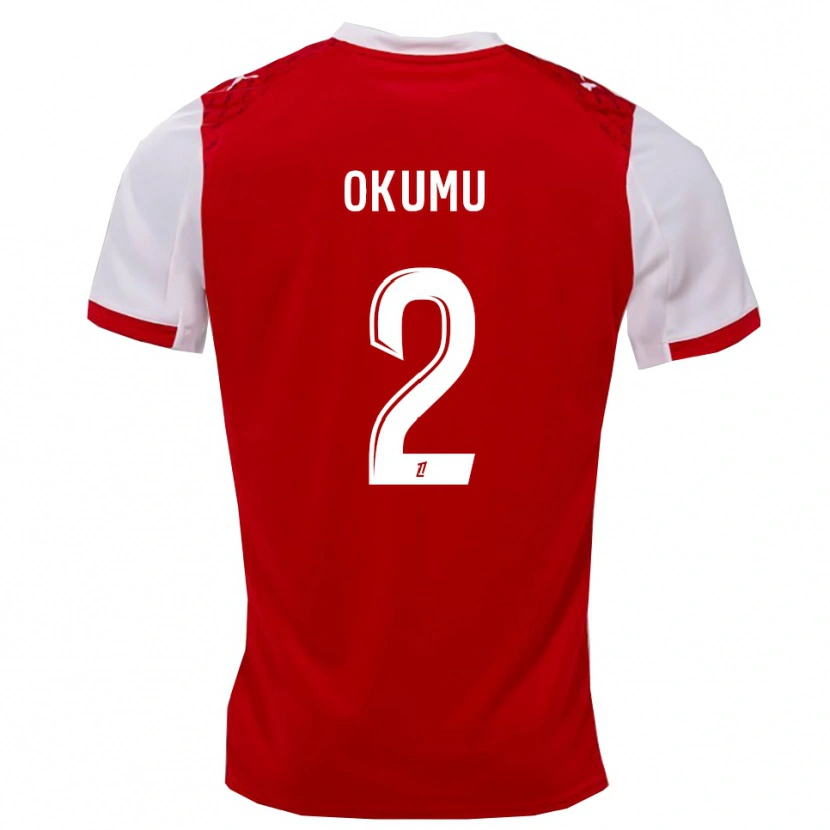 Danxen Herren Joseph Okumu #2 Rot Weiß Heimtrikot Trikot 2025/26 T-Shirt