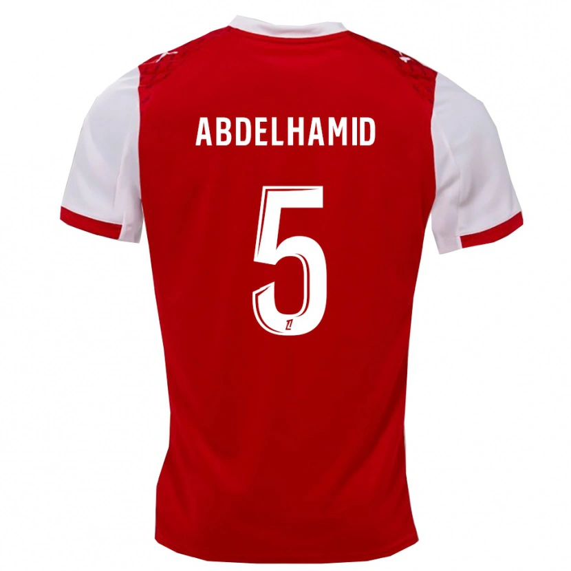 Danxen Herren Yunis Abdelhamid #5 Rot Weiß Heimtrikot Trikot 2025/26 T-Shirt
