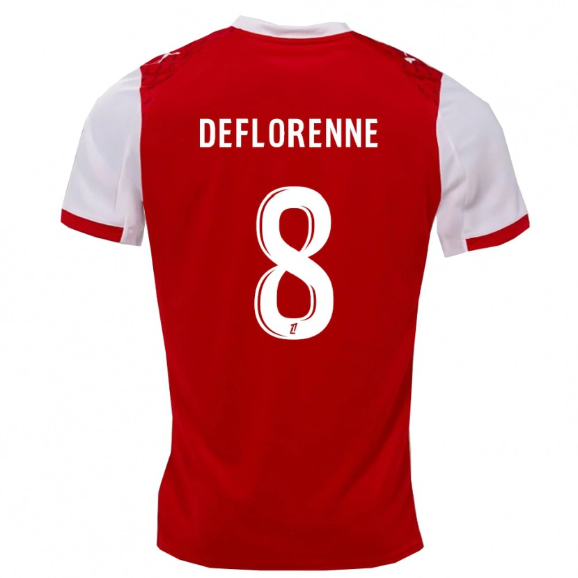 Danxen Herren Théo Deflorenne #8 Rot Weiß Heimtrikot Trikot 2025/26 T-Shirt