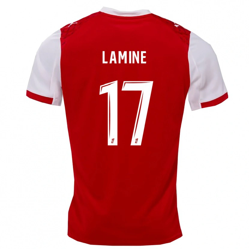 Danxen Herren Mana Lamine #17 Rot Weiß Heimtrikot Trikot 2025/26 T-Shirt