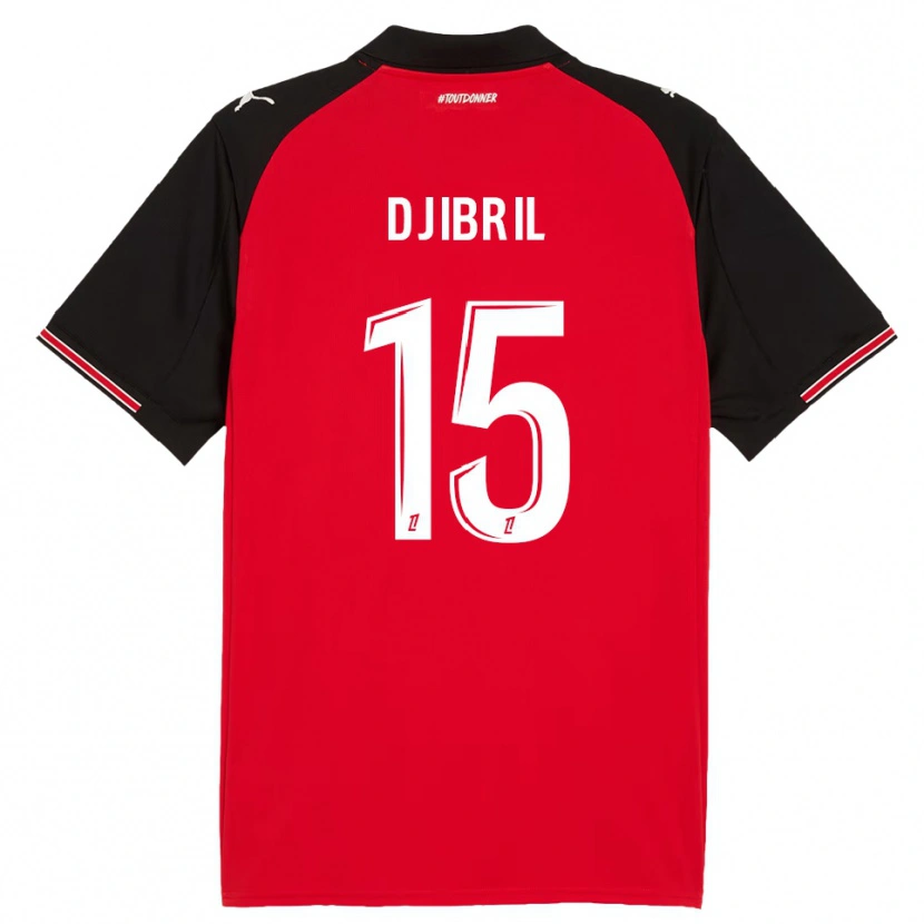 Danxen Herren Djibril Diallo #15 Rot Schwarz Heimtrikot Trikot 2025/26 T-Shirt