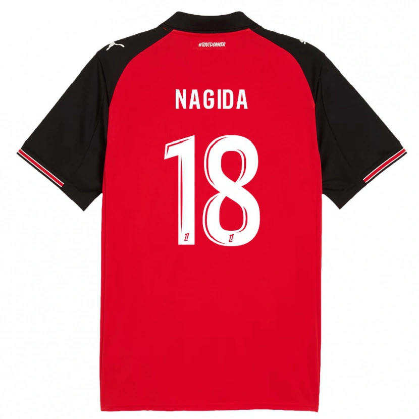Danxen Herren Mahamadou Nagida #18 Rot Schwarz Heimtrikot Trikot 2025/26 T-Shirt