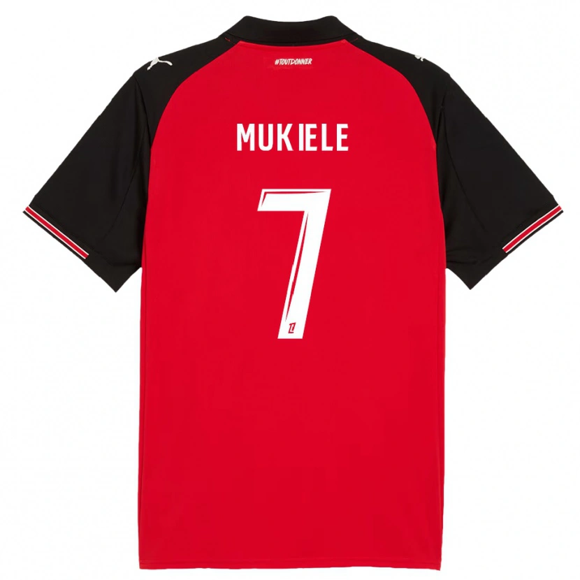 Danxen Herren Nordan Mukiele #7 Rot Schwarz Heimtrikot Trikot 2025/26 T-Shirt