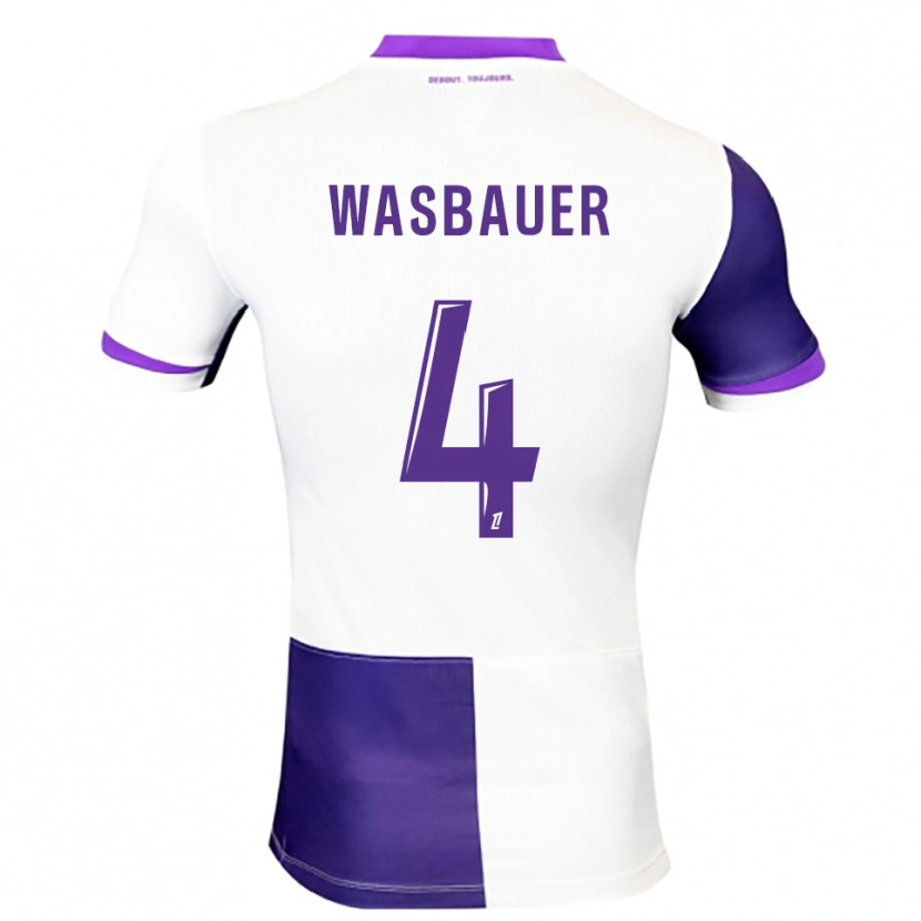 Danxen Herren Nicolas Wasbauer #4 Lila Weiß Heimtrikot Trikot 2025/26 T-Shirt