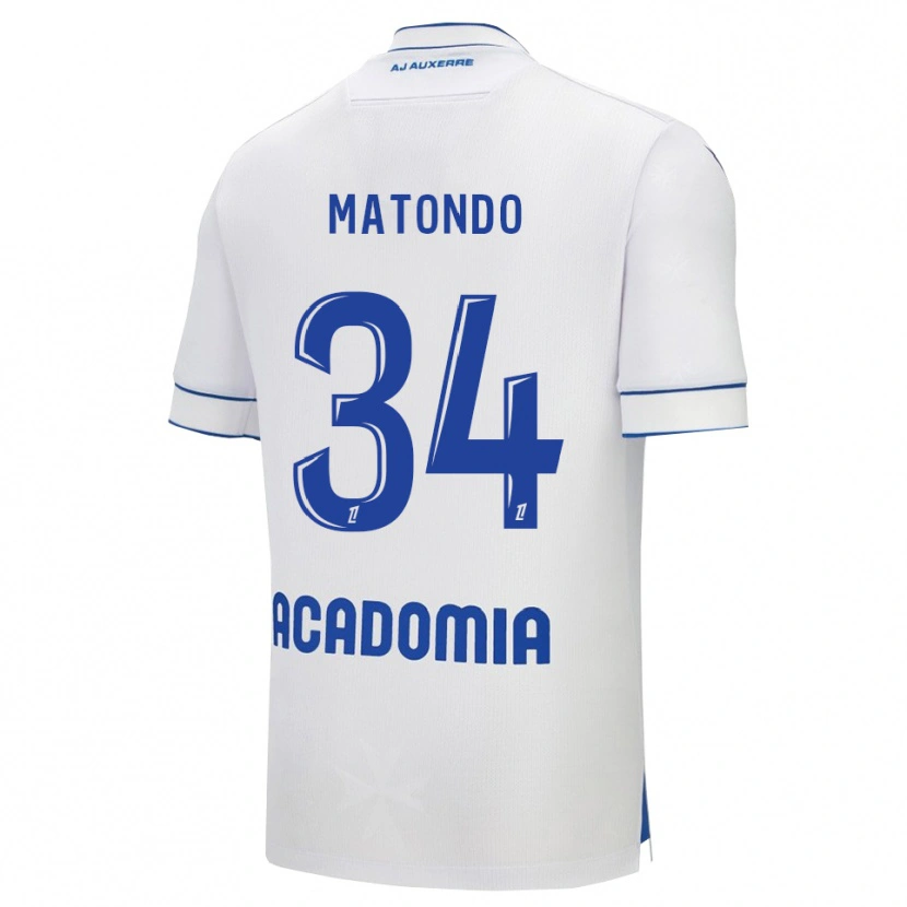 Danxen Herren Rudy Matondo #34 Weiß Blau Heimtrikot Trikot 2025/26 T-Shirt