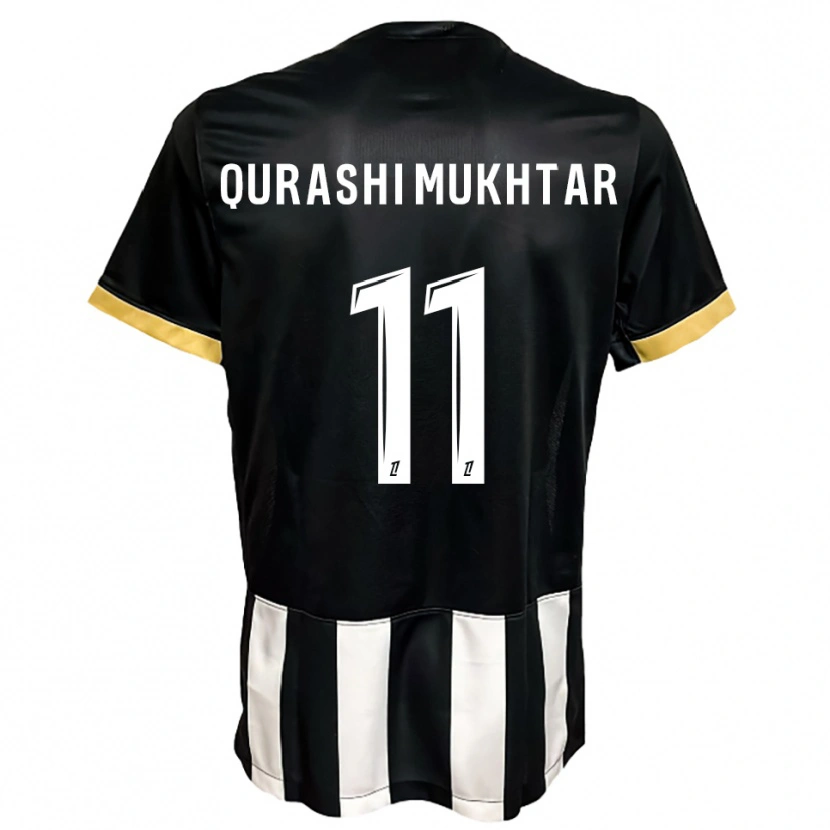 Danxen Herren Awab Qurashi Mukhtar #11 Schwarz Weiß Heimtrikot Trikot 2025/26 T-Shirt