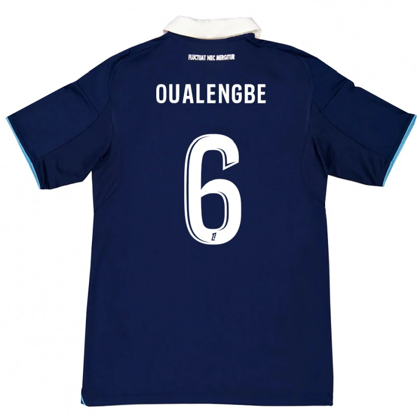 Danxen Herren Gabriel Oualengbe #6 Dunkelblau Weiß Heimtrikot Trikot 2025/26 T-Shirt