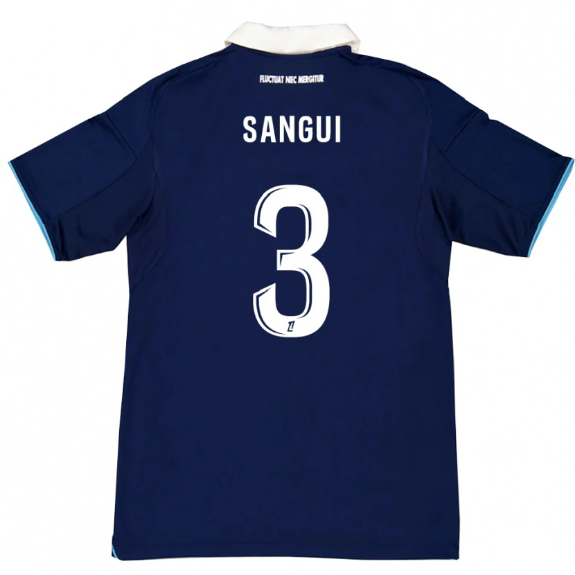 Danxen Herren Nhoa Sangui #3 Dunkelblau Weiß Heimtrikot Trikot 2025/26 T-Shirt