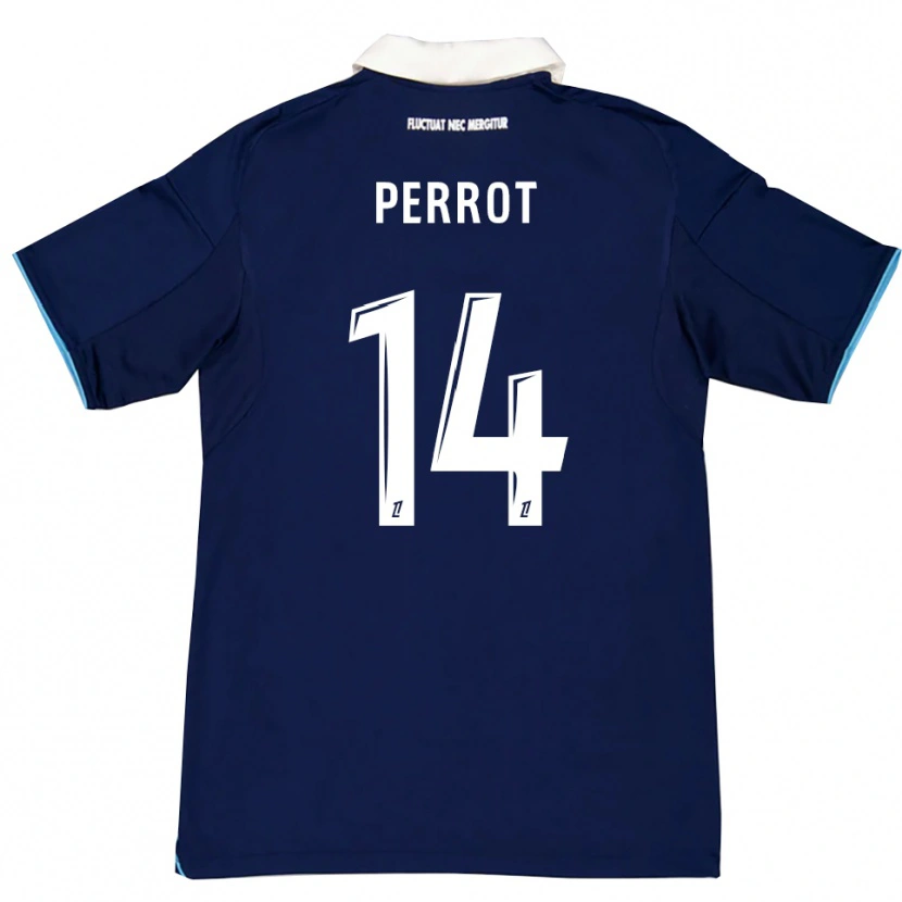 Danxen Herren Mattéo Perrot #14 Dunkelblau Weiß Heimtrikot Trikot 2025/26 T-Shirt