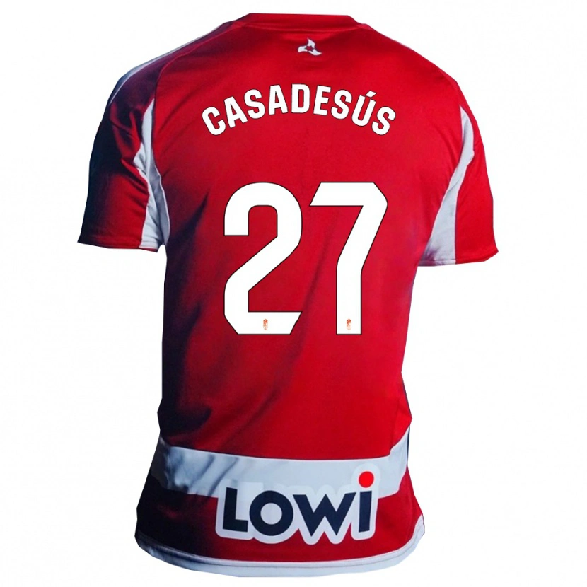 Danxen Herren Pau Casadesús #27 Rot Weiß Heimtrikot Trikot 2025/26 T-Shirt