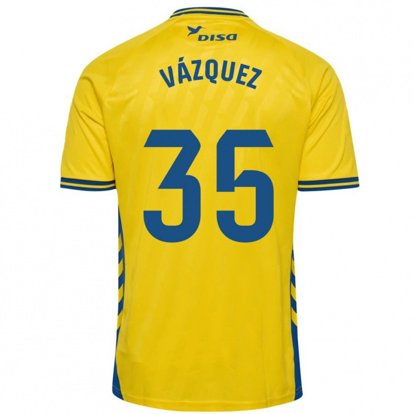 Danxen Herren Adrián Vázquez #35 Gelb Blau Heimtrikot Trikot 2025/26 T-Shirt