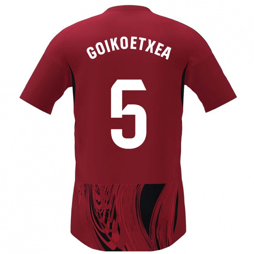 Danxen Herren Imanol Goikoetxea #5 Rot Schwarz Heimtrikot Trikot 2025/26 T-Shirt