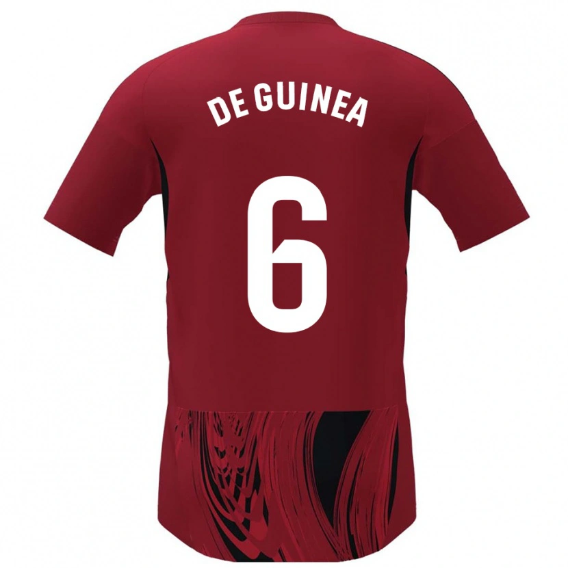 Danxen Herren Asier Ortiz De Guinea #6 Rot Schwarz Heimtrikot Trikot 2025/26 T-Shirt