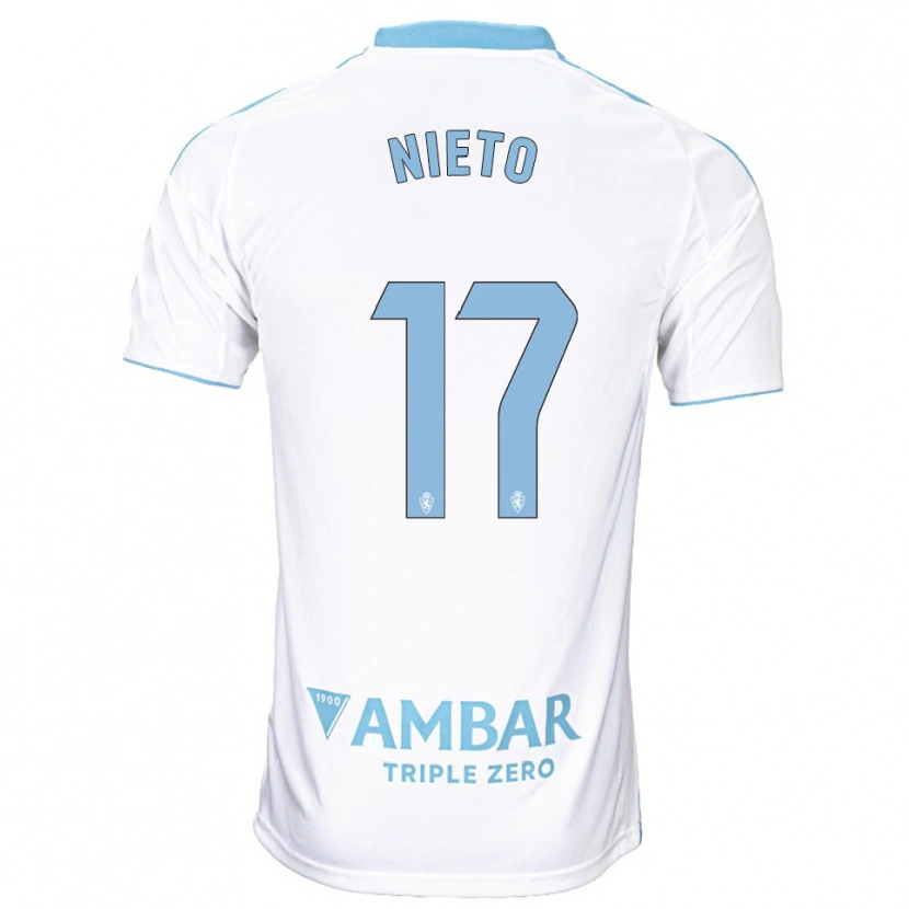 Danxen Herren Carlos Nieto #17 Weiß Himmelblau Heimtrikot Trikot 2025/26 T-Shirt