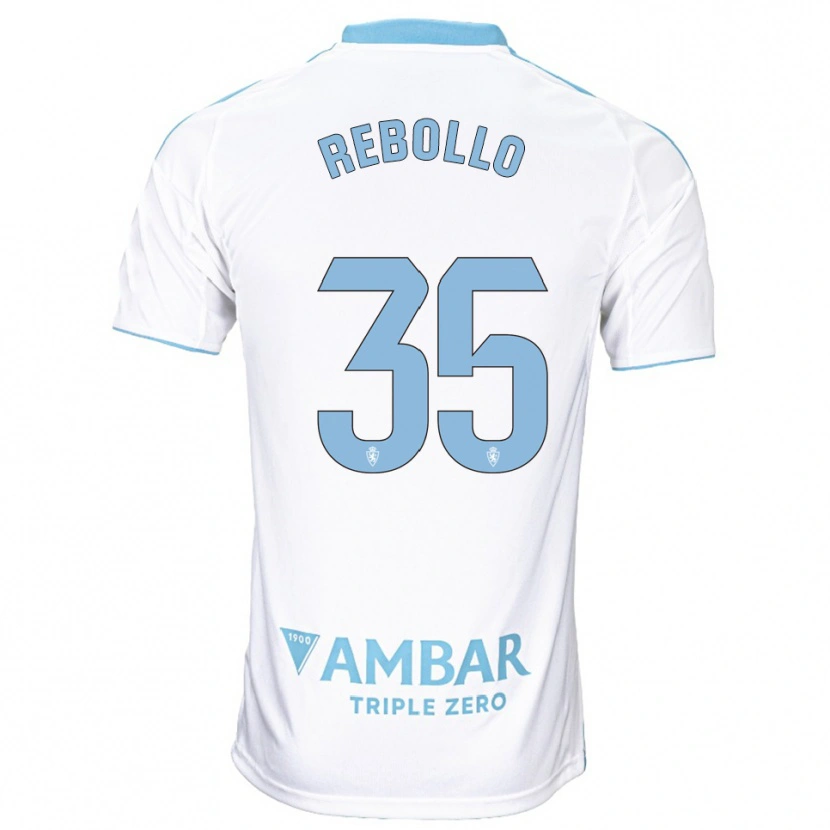 Danxen Herren Dani Rebollo #35 Weiß Himmelblau Heimtrikot Trikot 2025/26 T-Shirt