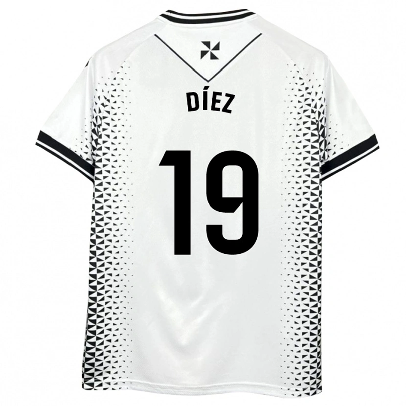 Danxen Herren Rubén Díez #19 Weiß Schwarz Heimtrikot Trikot 2025/26 T-Shirt