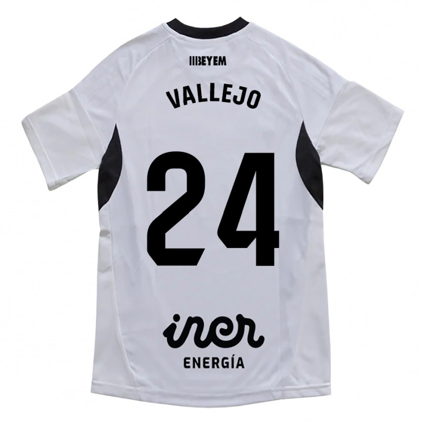 Danxen Herren Jesús Vallejo #24 Weiß Lila Heimtrikot Trikot 2025/26 T-Shirt