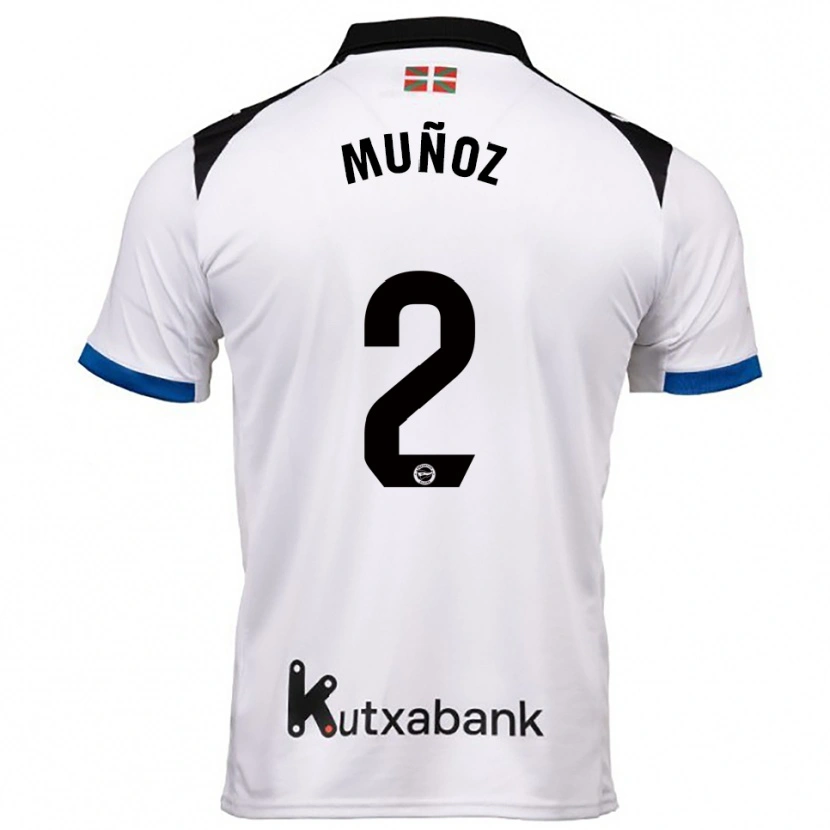 Danxen Herren Egoitz Muñoz #2 Weiß Blau Auswärtstrikot Trikot 2025/26 T-Shirt