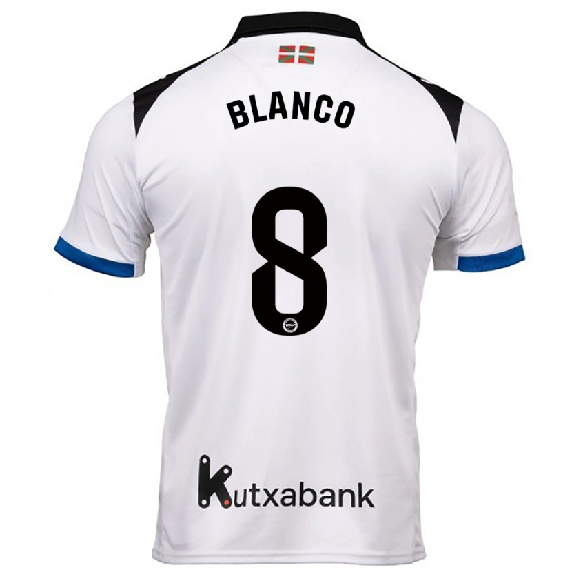 Danxen Herren Antonio Blanco #8 Weiß Blau Auswärtstrikot Trikot 2025/26 T-Shirt
