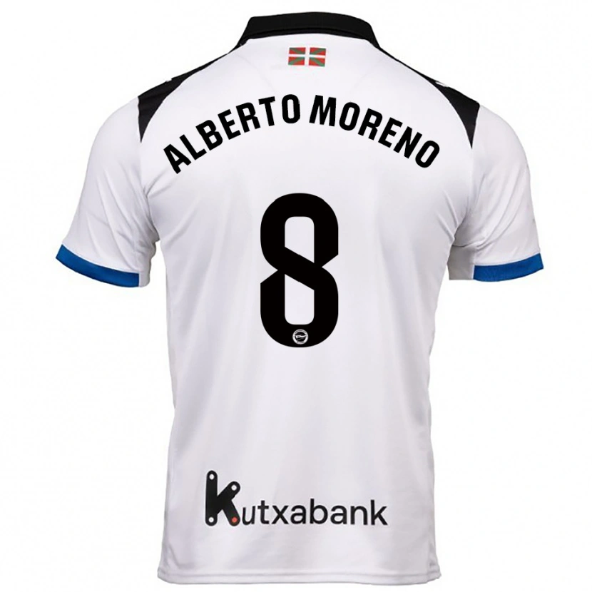Danxen Herren Alberto Moreno #8 Weiß Blau Auswärtstrikot Trikot 2025/26 T-Shirt