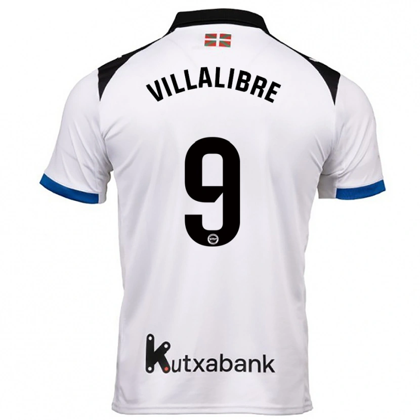 Danxen Herren Asier Villalibre #9 Weiß Blau Auswärtstrikot Trikot 2025/26 T-Shirt