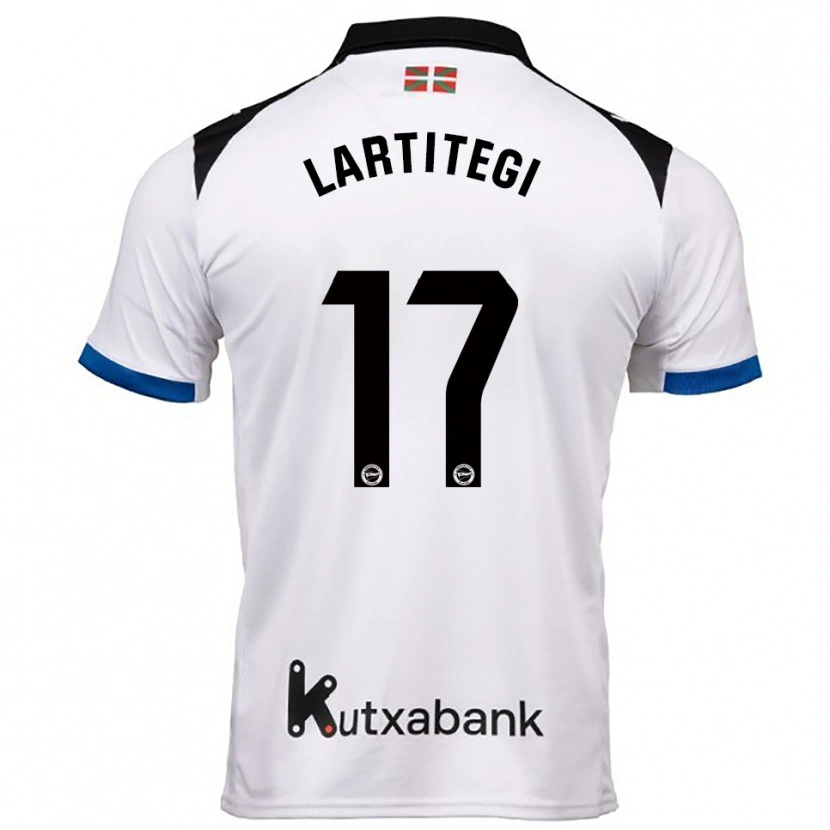Danxen Herren Julen Lartitegi #17 Weiß Blau Auswärtstrikot Trikot 2025/26 T-Shirt