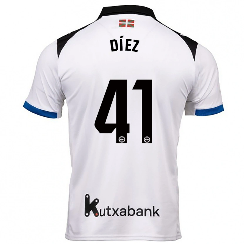 Danxen Herren Victor Díez #41 Weiß Blau Auswärtstrikot Trikot 2025/26 T-Shirt