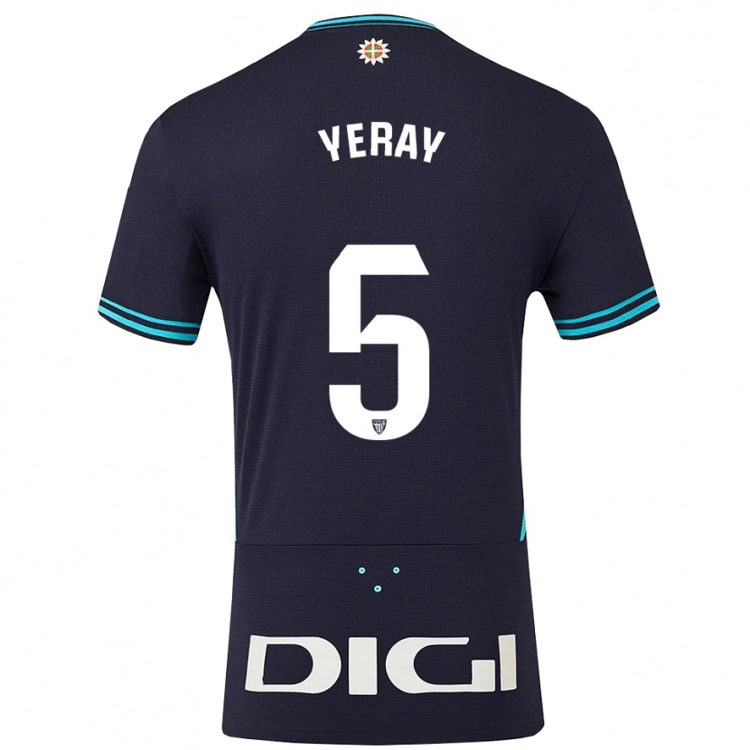 Danxen Herren Yeray Álvarez #5 Marine Himmelblau Auswärtstrikot Trikot 2025/26 T-Shirt