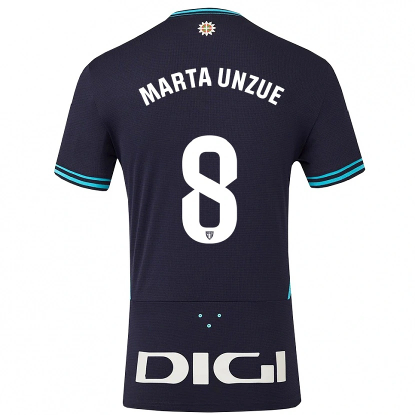Danxen Herren Marta Unzué Urdániz #8 Marine Himmelblau Auswärtstrikot Trikot 2025/26 T-Shirt