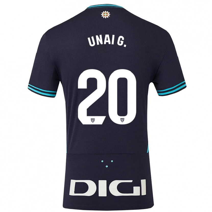 Danxen Herren Unai Gómez #20 Marine Himmelblau Auswärtstrikot Trikot 2025/26 T-Shirt