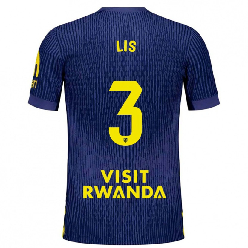 Danxen Herren Adrian Lis #3 Marine Gelb Auswärtstrikot Trikot 2025/26 T-Shirt