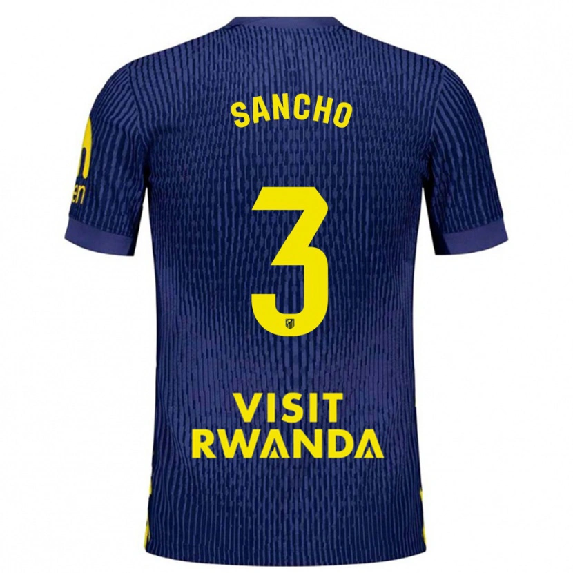 Danxen Herren Diego Sancho #3 Marine Gelb Auswärtstrikot Trikot 2025/26 T-Shirt