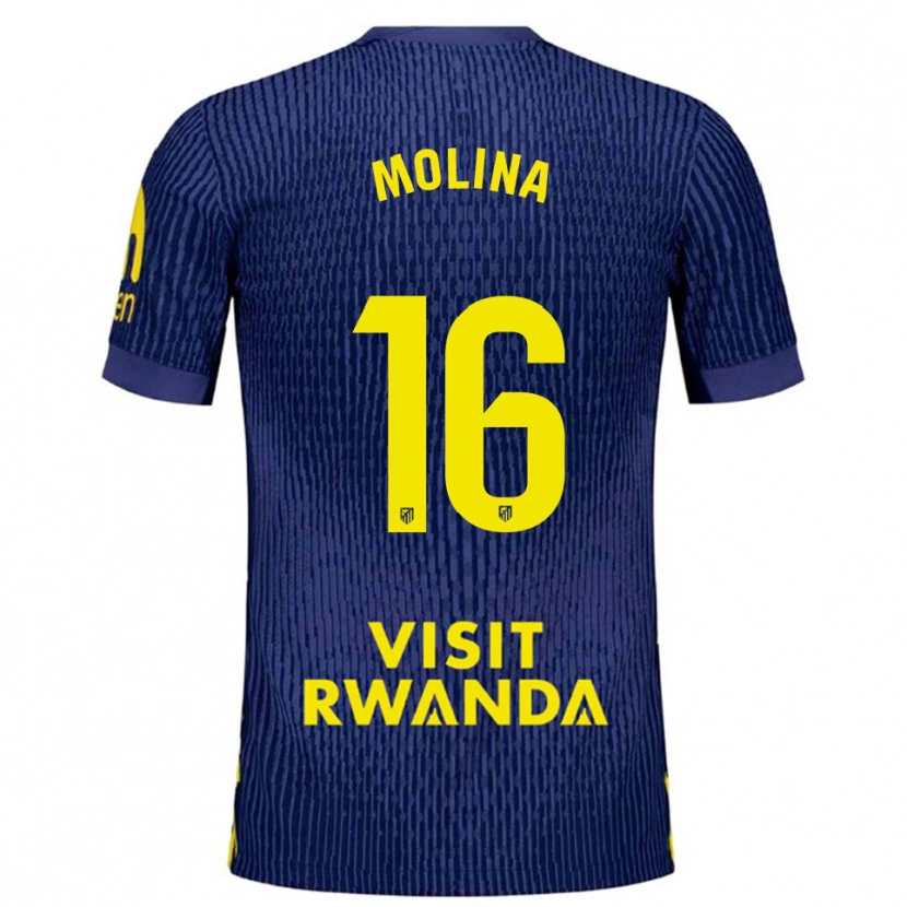 Danxen Herren Nahuel Molina #16 Marine Gelb Auswärtstrikot Trikot 2025/26 T-Shirt