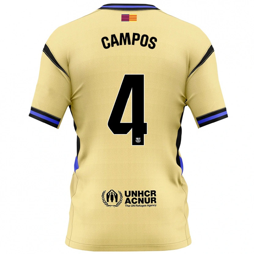 Danxen Herren Alex Campos #4 Gelb Schwarz Auswärtstrikot Trikot 2025/26 T-Shirt