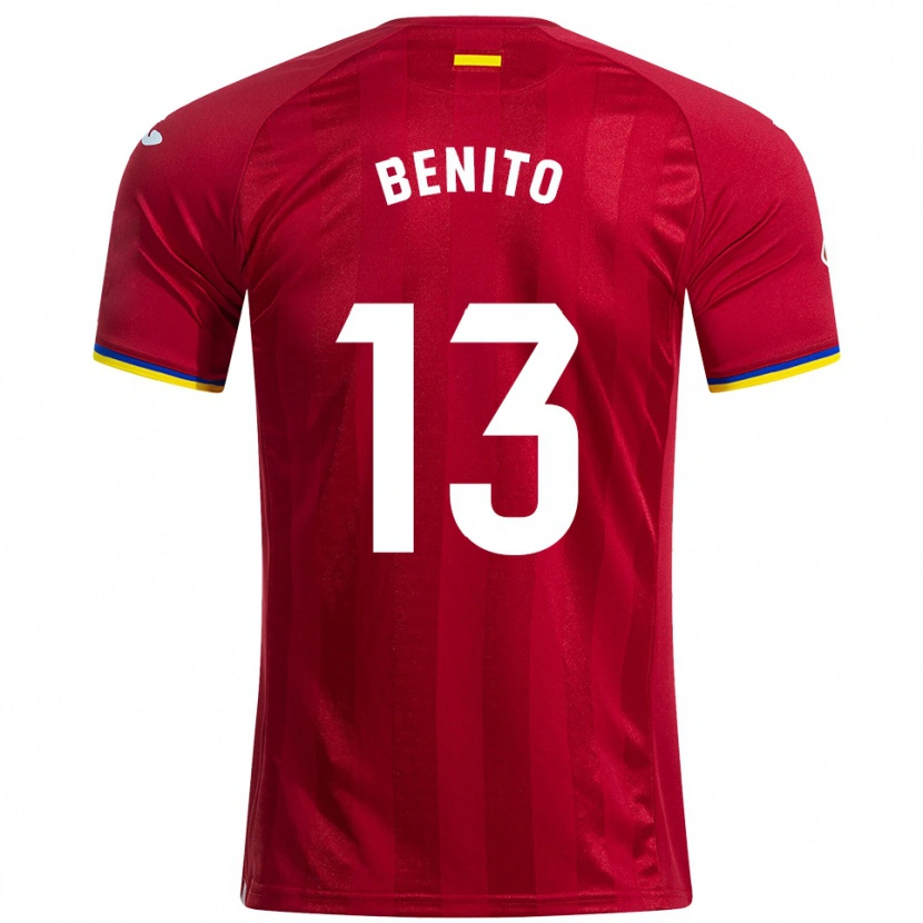 Danxen Herren Jorge Benito #13 Rot Gelb Blau Auswärtstrikot Trikot 2025/26 T-Shirt
