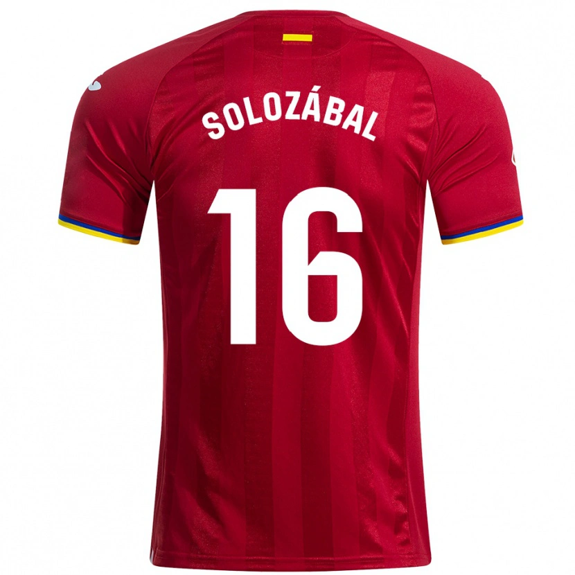 Danxen Herren Hugo Solozábal #16 Rot Gelb Blau Auswärtstrikot Trikot 2025/26 T-Shirt