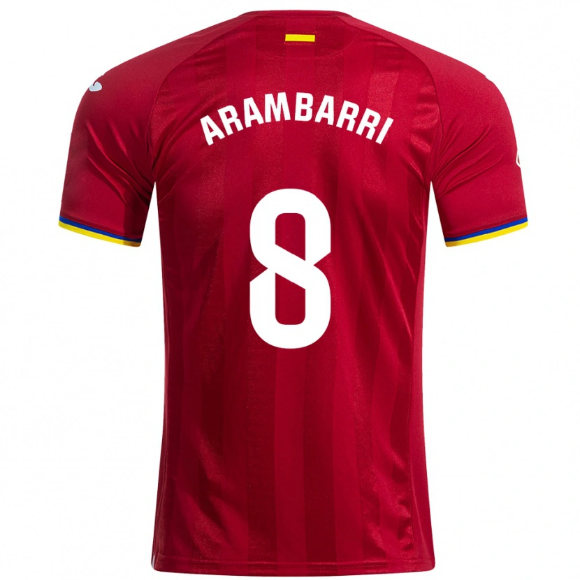 Danxen Herren Mauro Arambarri #8 Rot Gelb Blau Auswärtstrikot Trikot 2025/26 T-Shirt