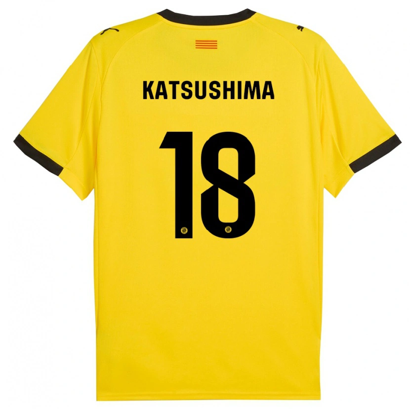 Danxen Herren Shinnosuke Katsushima #18 Gelb Schwarz Auswärtstrikot Trikot 2025/26 T-Shirt