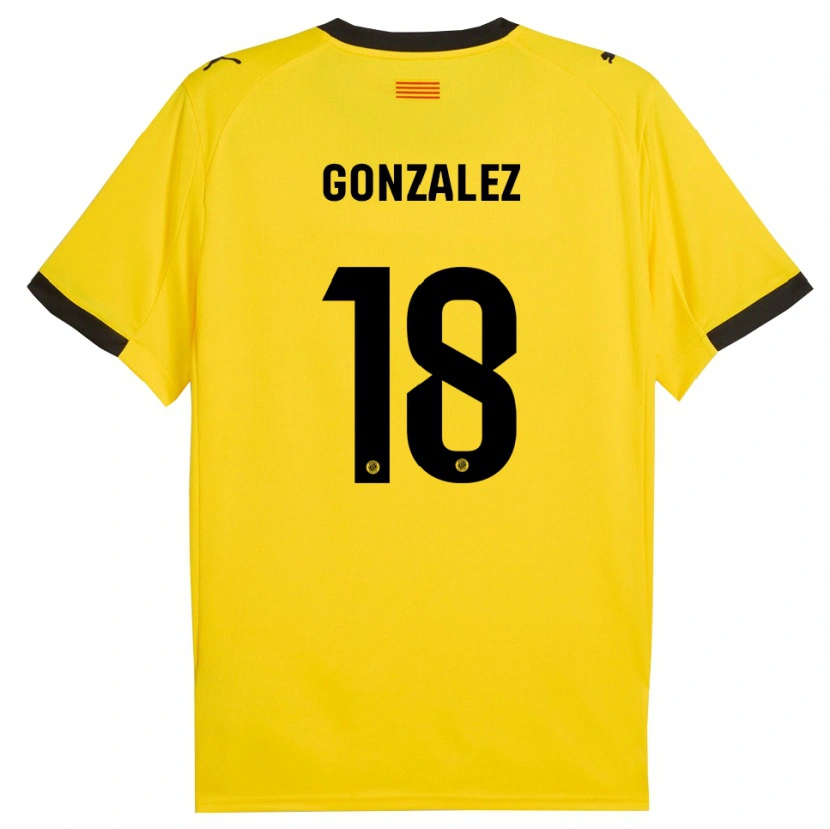 Danxen Herren Gerard Gonzalez #18 Gelb Schwarz Auswärtstrikot Trikot 2025/26 T-Shirt