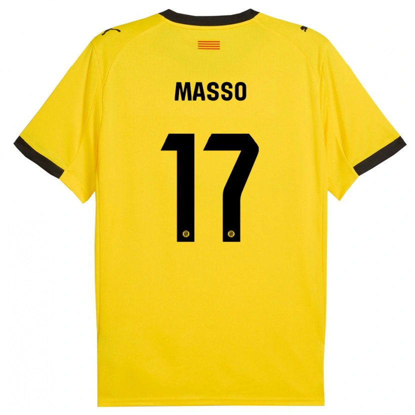 Danxen Herren Ainoa Massó #17 Gelb Schwarz Auswärtstrikot Trikot 2025/26 T-Shirt