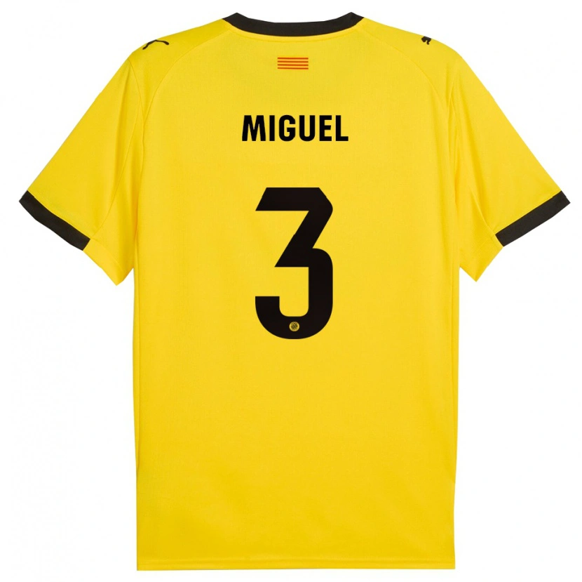 Danxen Herren Miguel Gutiérrez #3 Gelb Schwarz Auswärtstrikot Trikot 2025/26 T-Shirt