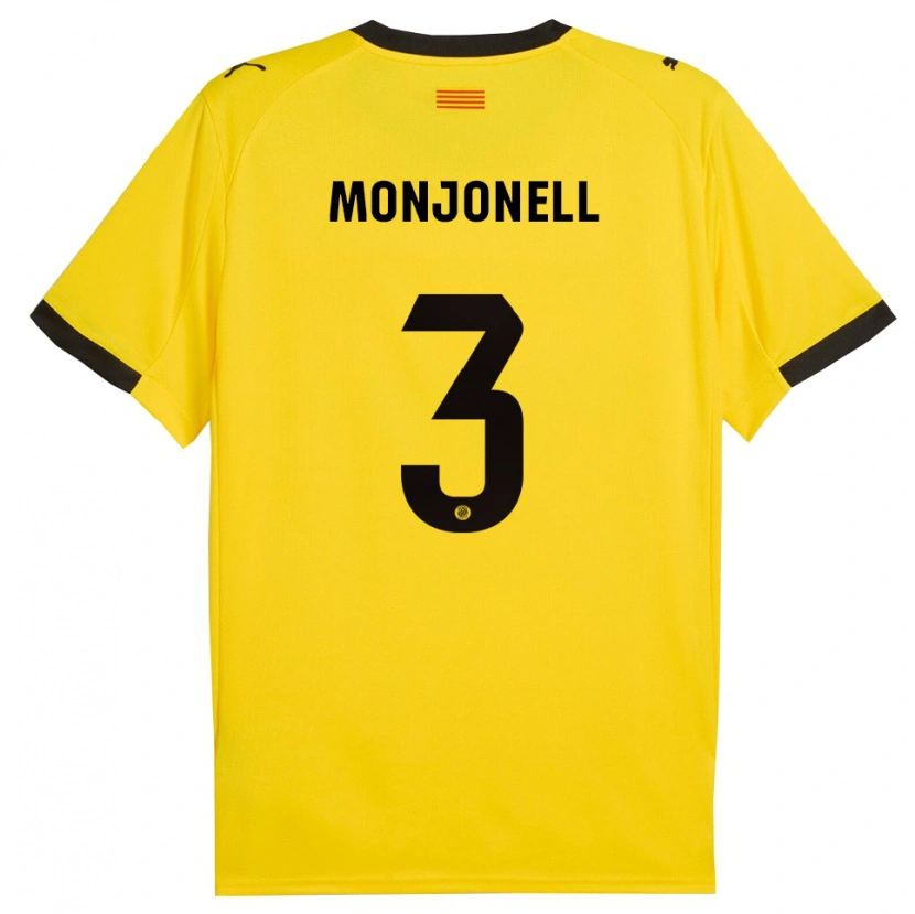 Danxen Herren Eric Monjonell #3 Gelb Schwarz Auswärtstrikot Trikot 2025/26 T-Shirt