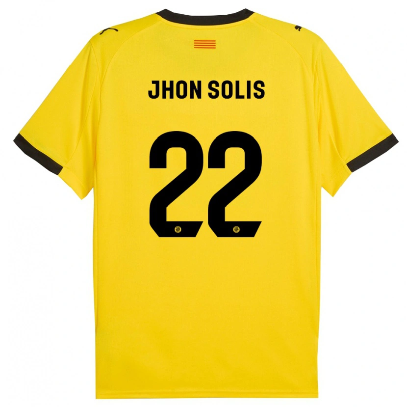 Danxen Herren Jhon Solís #22 Gelb Schwarz Auswärtstrikot Trikot 2025/26 T-Shirt