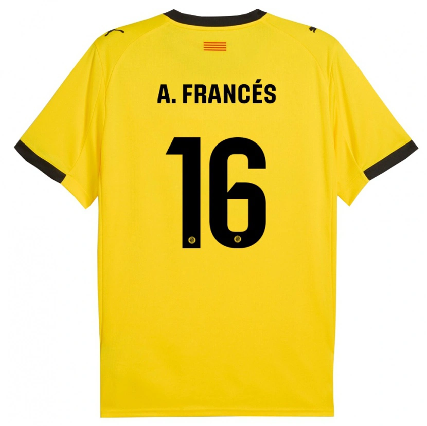Danxen Herren Alejandro Francés #16 Gelb Schwarz Auswärtstrikot Trikot 2025/26 T-Shirt