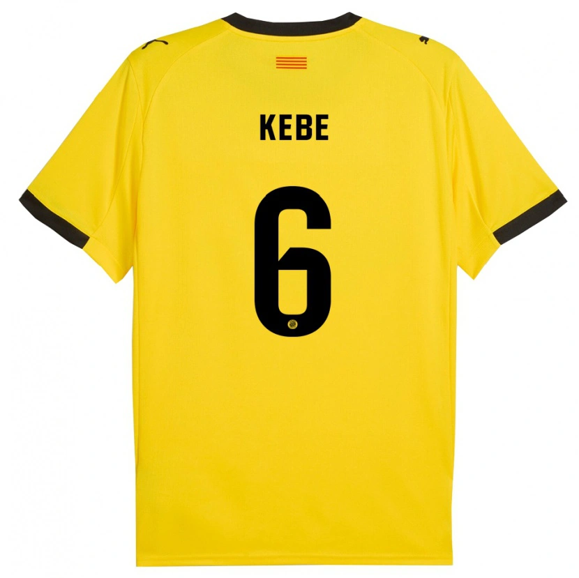 Danxen Herren Ibrahima Kébé #6 Gelb Schwarz Auswärtstrikot Trikot 2025/26 T-Shirt