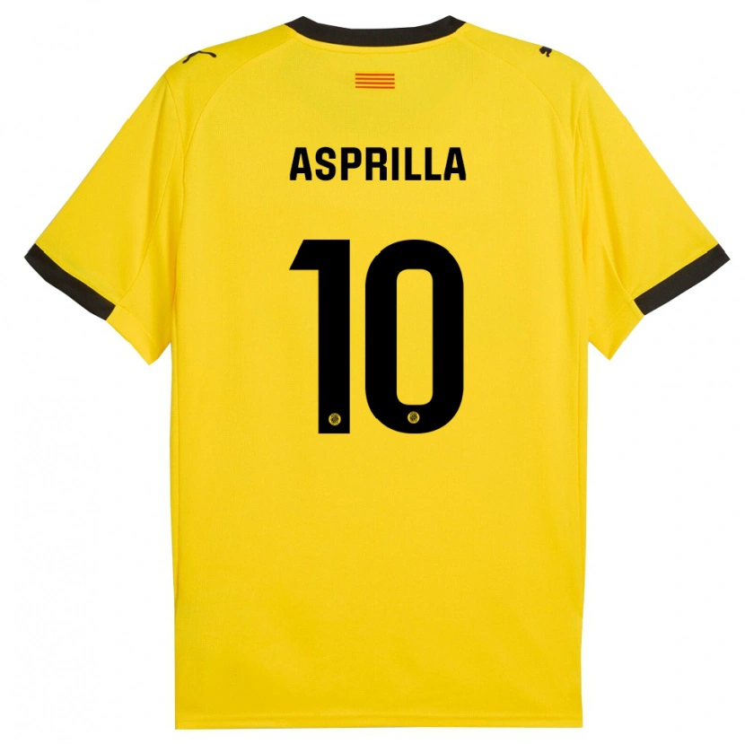 Danxen Herren Yáser Asprilla #10 Gelb Schwarz Auswärtstrikot Trikot 2025/26 T-Shirt