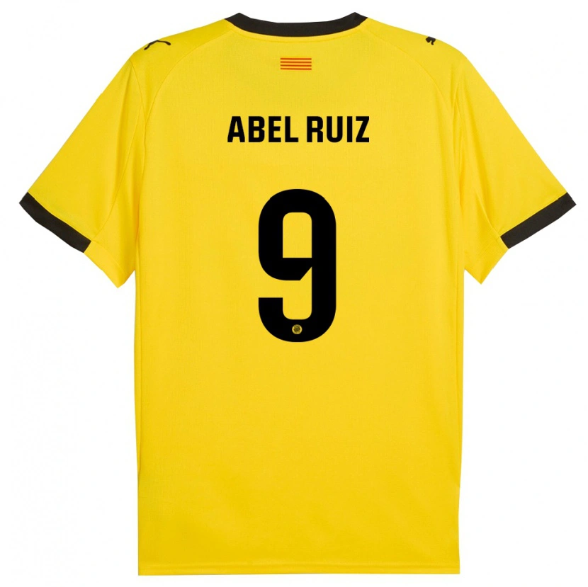 Danxen Herren Abel Ruiz #9 Gelb Schwarz Auswärtstrikot Trikot 2025/26 T-Shirt