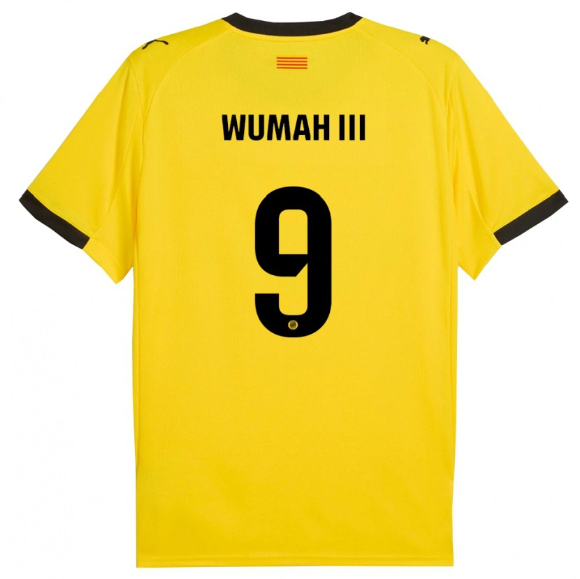 Danxen Herren Edward Wumah Iii #9 Gelb Schwarz Auswärtstrikot Trikot 2025/26 T-Shirt