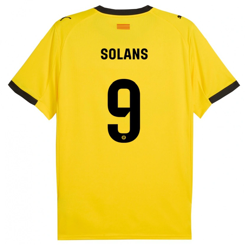 Danxen Herren Sergi Solans #9 Gelb Schwarz Auswärtstrikot Trikot 2025/26 T-Shirt