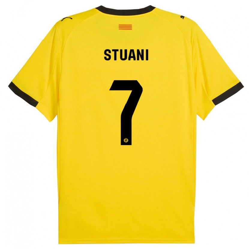 Danxen Herren Cristhian Stuani #7 Gelb Schwarz Auswärtstrikot Trikot 2025/26 T-Shirt